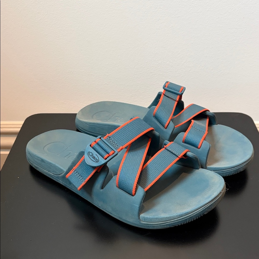 Chaco Men’s Chillos Slide strapped sandals - Teal and Coral
